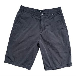 HURLEY pin striped cotton blend shorts Men's 28 black grey